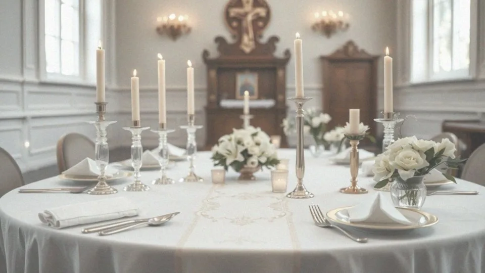 Jakie są eleganckie dekoracje stołu komunijnego?